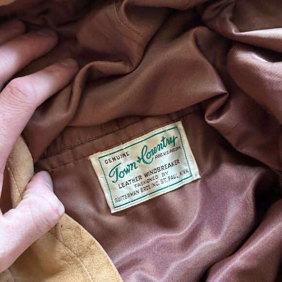 Men's Vintage 1950's Denver Dry Goods Co. Aquasuede Western Leather Jacket Sz L - Picture 11 of 11